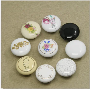 1PC 38mm Ceramic Round Single Knobs Cupboard Drawer Pull Kitchen Cabinet Door Wardrobe Furniture Hardware Handles