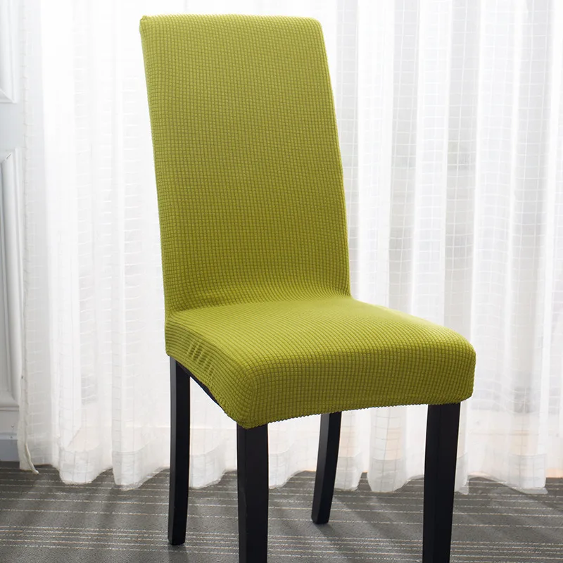 Многоцветные эластичные хлопковые чехлы для стульев, съемные чехлы для обеденных стульев, для современных кухонных складных сидений, Защитные чехлы для стульев - Цвет: green   L