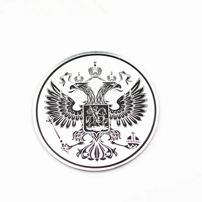 

7.5CM*7.5CM Russia Flag Aluminum Car Sticker Country Decal Russia Eagle For Kia Vw Lada Renault Hyundai Chevrolet Car Styling