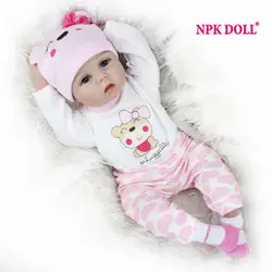 Npkdoll 22 дюймов Кукла Реборн 55 см реалистический Кукла реборн кукла для девочек плюшевая кукла Пожизненное возрождение reborn doll