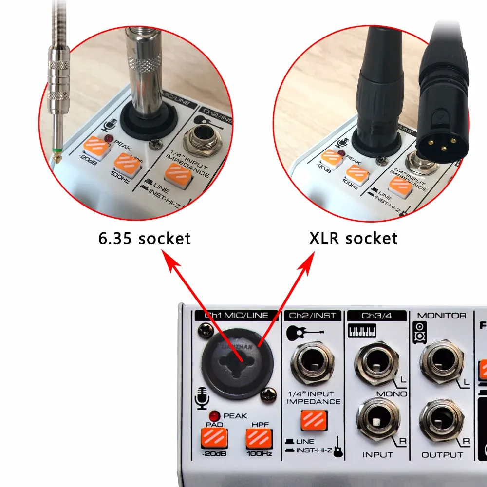  AM-G04A Bluetooth Record Multi-purpose 4 Channels Input Mic Line Insert Stereo USB Playback Profess
