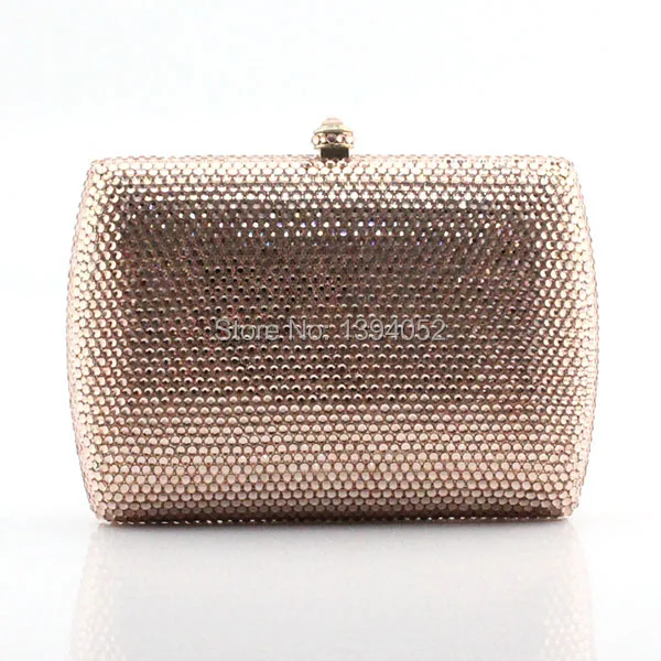 

Hand-glued crystal rhinestone handmade diamond evening bags champagne color women new fashion bag style handbag