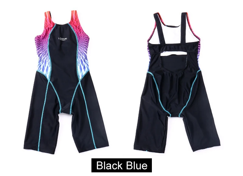 PowerPai спортивный костюм для купания для школьников одежда для купания для девочек детский цельный купальный костюм для детей, плавки Лоскутные черные XXS