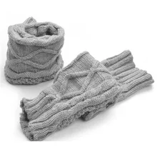 Для женщин Девушки Зима Плетеный вязать ткань рычаг Теплее пальцев вязать длинные перчатки