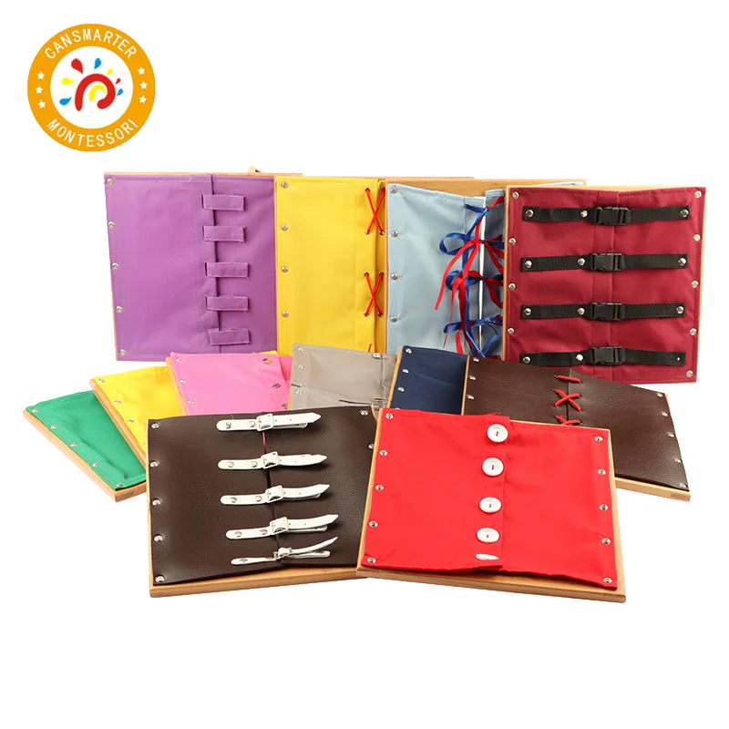 

Montessori Kids Toys For Children Wooden Toddler Practical Life Buttons Dressing Frame Educational