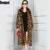 Nerazzurri High Quality European Fashion Long Thick Warm Faux Fur Leopard Coat Women Stand Collar Female Winter Overcoat 5XL 6XL