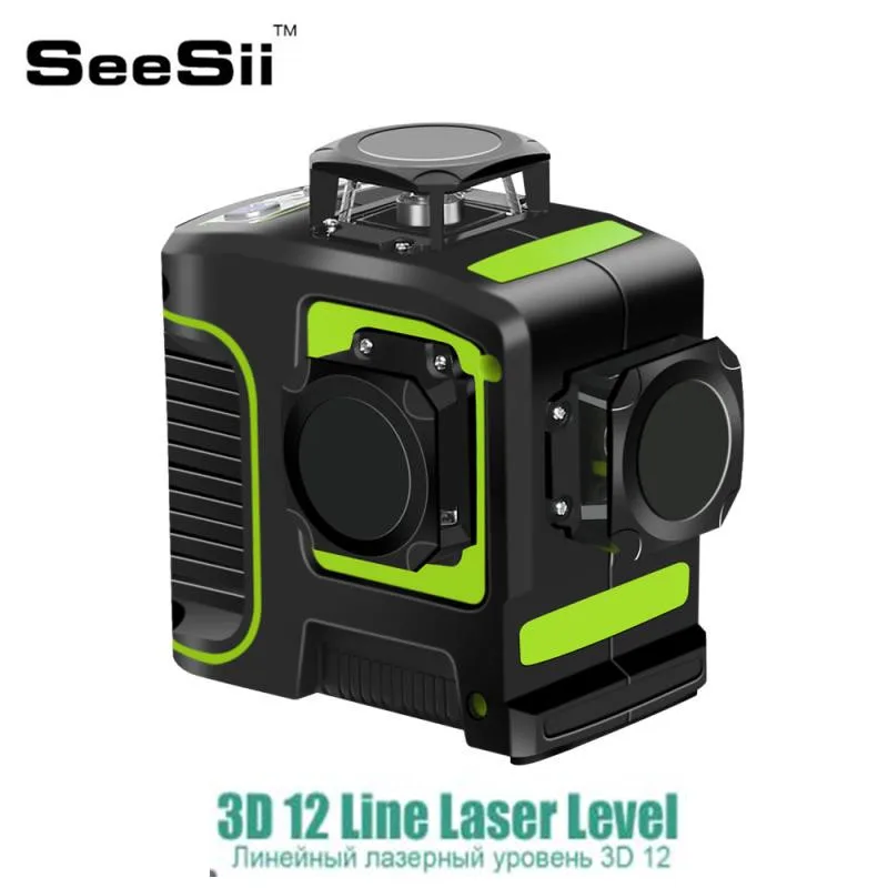 

12 Lines Green Cross Line Laser Level 532nm 3D 360 Degree Rotation Auto Leveling Horizontal Vertical Laser Beam Outdoor Use