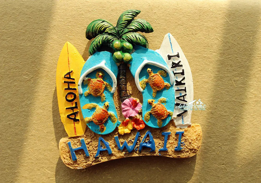 Waikiki Beach, Hawaii USA Tourism Travel Souvenir 3D Resin Fridge