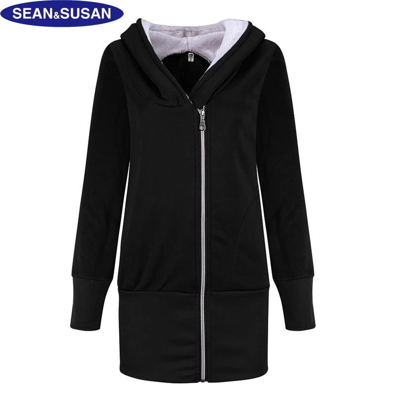 Sean&Susan Casual Long Jacket Womens Hoodies Winter Autumn
