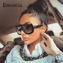 Emosnia, квадратные негабаритные солнцезащитные очки для женщин и мужчин, знаменитостей, фирменный дизайн, большая леди, UV400, Винтажные Солнцезащитные очки, женские очки