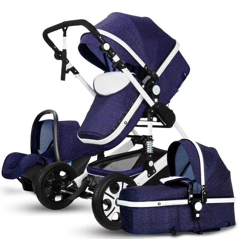 

3 In 1 Baby Stroller Sports Pushchair Super-light aluminium Four Wheel Baby Carriage Car Seat Cart Baby Stroller
