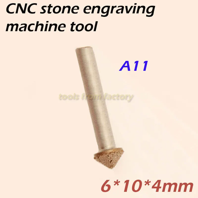

1pc 6*10*4mm cnc router diamond stone carving tool stone engraving machine cutter stone cutting bits A11