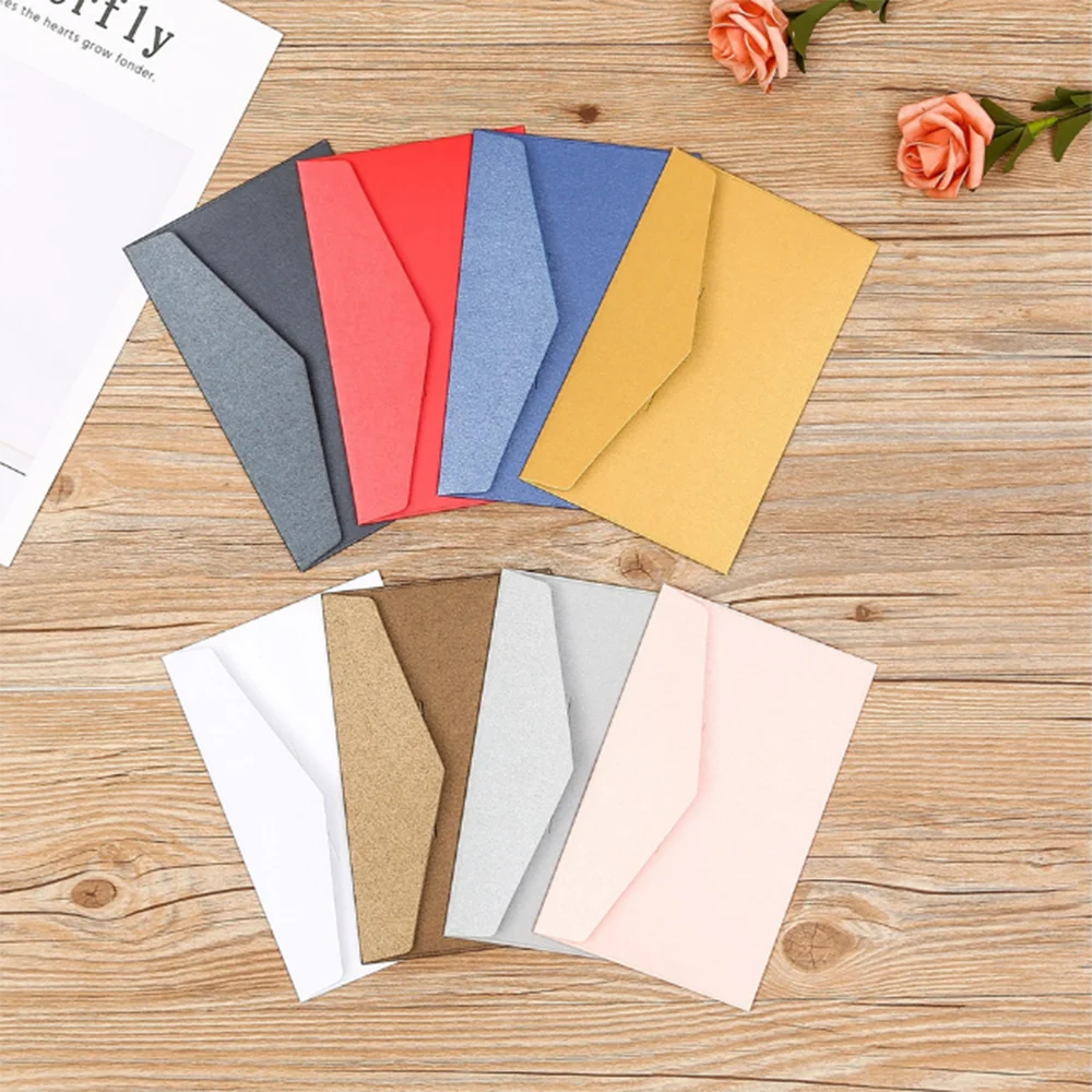 10pcs Cute Color Envelope 11*17.6cm Postcard Wedding Invitation Card Paper Bag Wages Letter Cover Office School Stationery|Бумажные