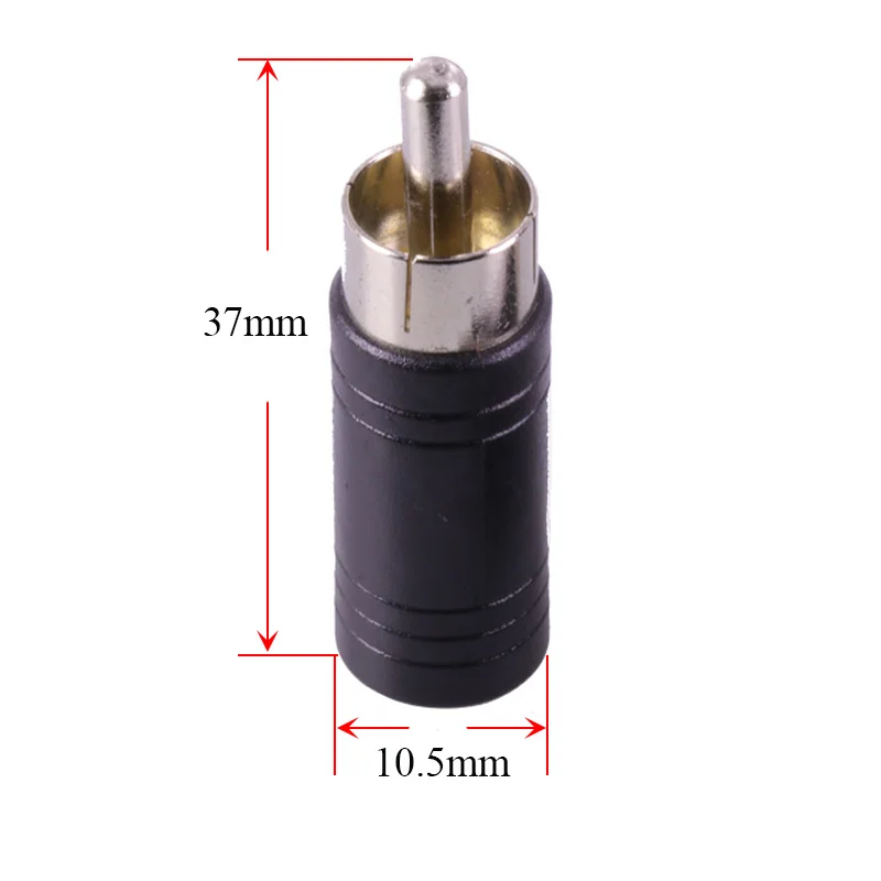 RCA Male Plug to Mono 3.5mm Female Jack Adapter RCA to 3.5mm Connector Nickel Plated