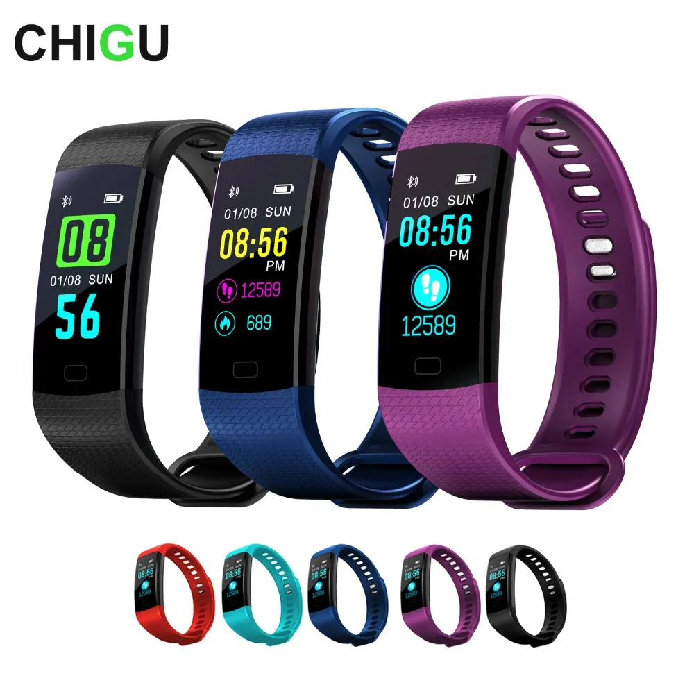 

Y5 Smart Bracelet Bluetooth Heart Rate Smart Band Color Screen Fitness Tracker Sport Wristband Women Men