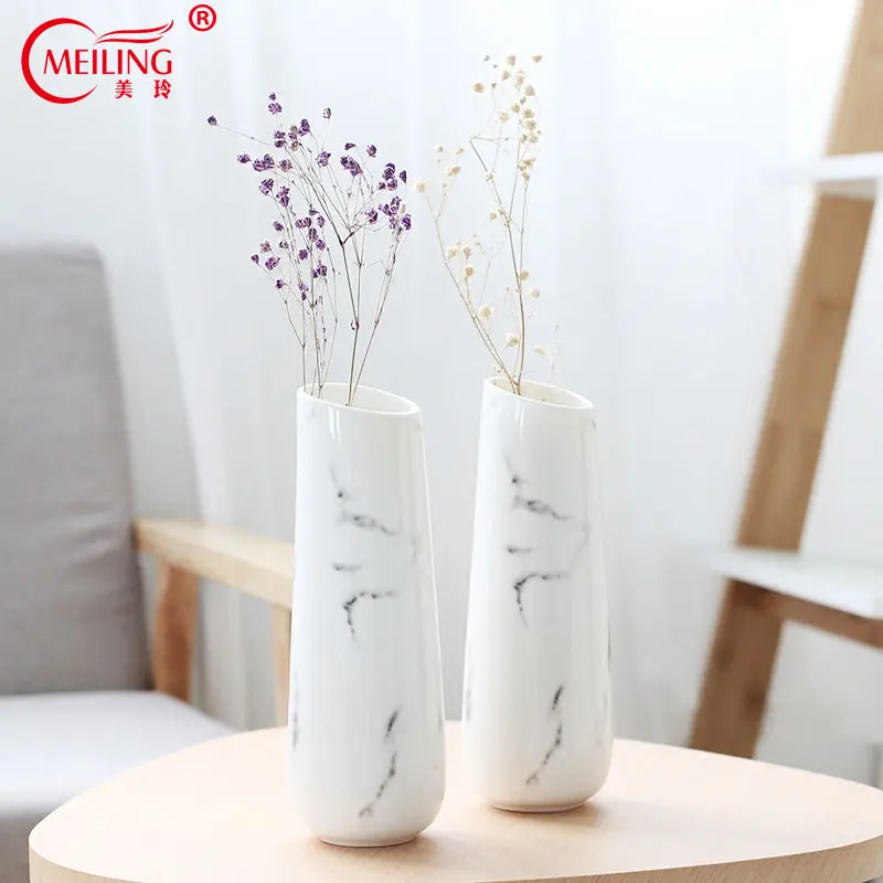 

Nordic Porcelain Marble Pattern Flower Vase Filler For Home Decor Kithchen Dining Table Restaurant Hotel Office Studio Ornaments