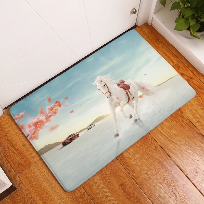 Модный стиль Majestic Horse Print ковры противоскользящие напольные коврики уличные ковры прозрачные коврики для передней двери