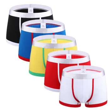 

3pcs/lot Trunk Mens Boxers Cotton Sexy Men Underwear Underpants Male Panties Boy Shorts Comfortable U Convex Pouch for Teenager