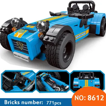 

8612 ideas racers Caterham Seven 620R Sports Car And F430 Sports Model Toys Blocks Brick children