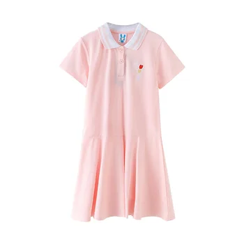 

Fashion Girls School Dress Big Girls Summer Dresses Cotton Embroidery England Style Children Clothing Wholesale 7y-14y