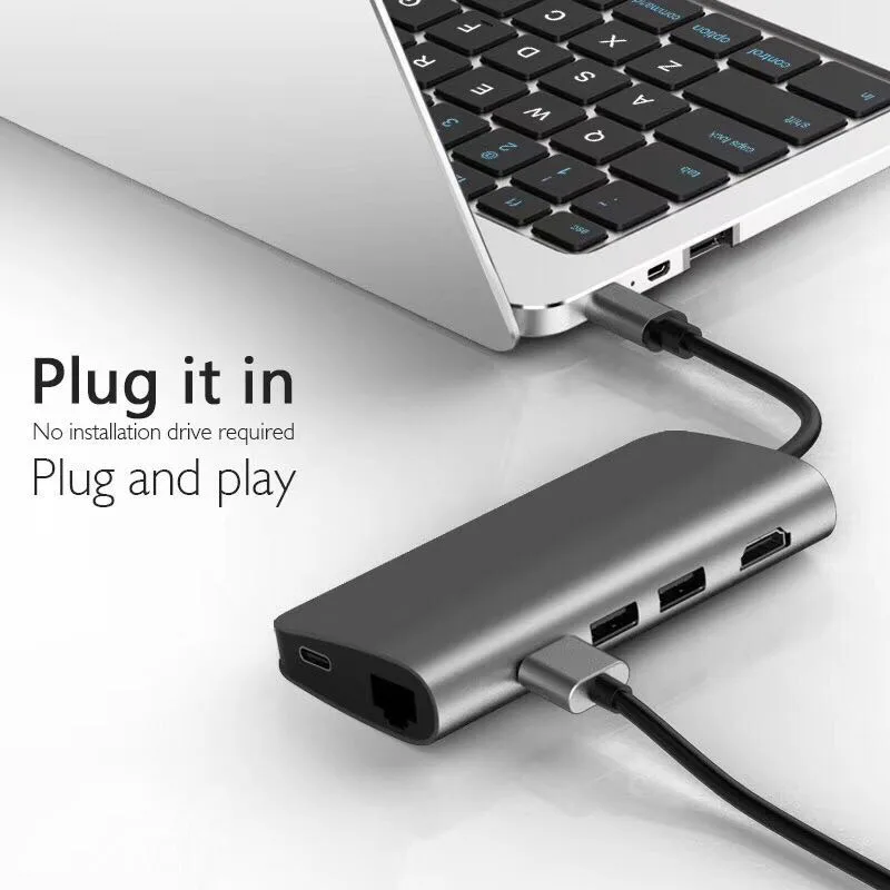 Ingelon USB HUB tipo C to HDMI RJ45 Thunderbolt 3 Adapter for MacBook Samsung Galaxy S8 Huawei Mate 10 P20 Pro Type C USB3.0 HUB (5)