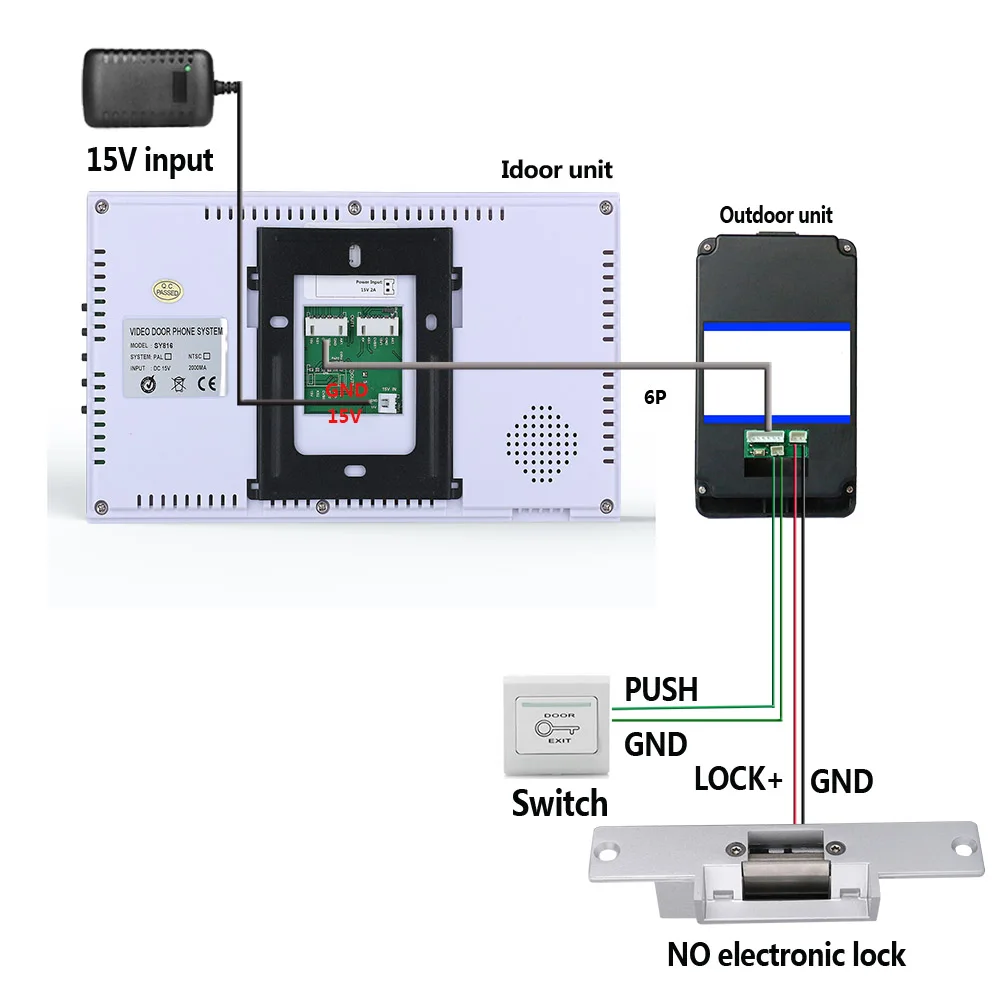Видеодомофон с кодовым замком 7 &quotTFT идентификация отпечатков пальцев RFID