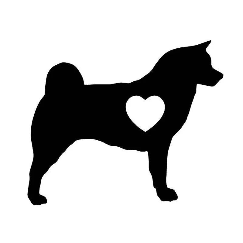 

13*11CM Car Sticker Decals AKITA DOG Love Hearts Motorcycle Stickers Car Styling Accessories Black/Silver C2-0275