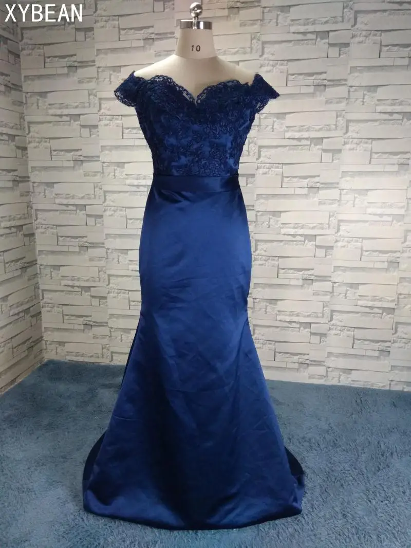 

2018 New Arrival Free Shipping Sexy Mermaid Appliques Satin Evening Prom Party Formal Dresses