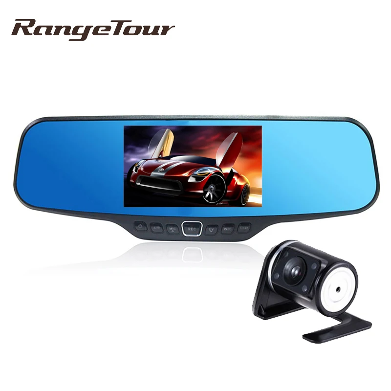 

Range Tour Dual Lens Car Rearview DVR Mirror Camera Full HD 1080P 30FPS 4.3" LCD 170 Degree With Rear Camera Video Recorder