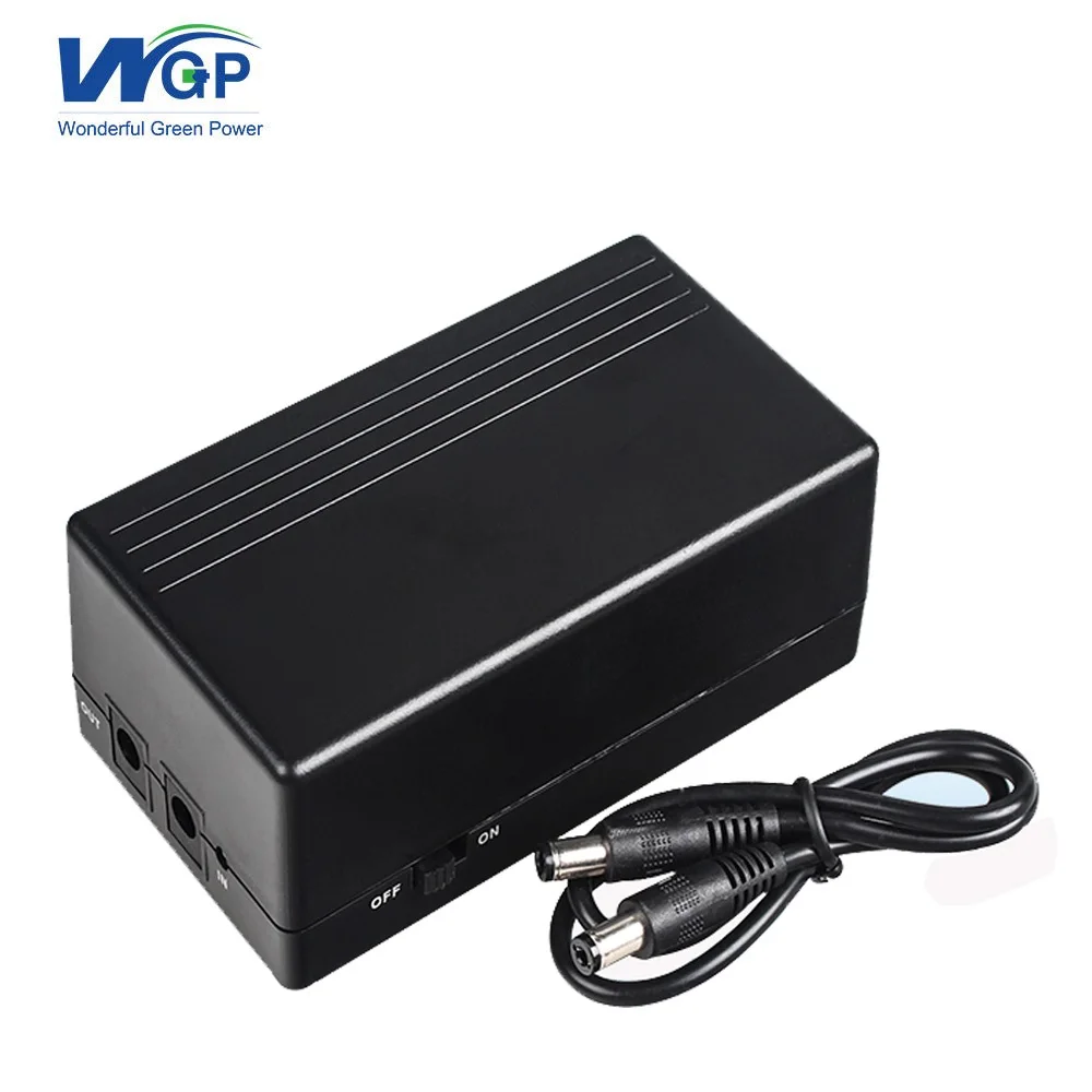 

CE approved 12V mini ups battery for CCTV camera system black 12v 2a 6000mAh portable mini ups power supply 44.4wh