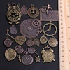 10 Uds. De colgante Vintage de Metal, aleación de Zinc, dos relojes mezclados, abalorios de reloj Steampunk para fabricación de joyas Diy ► Foto 2/6