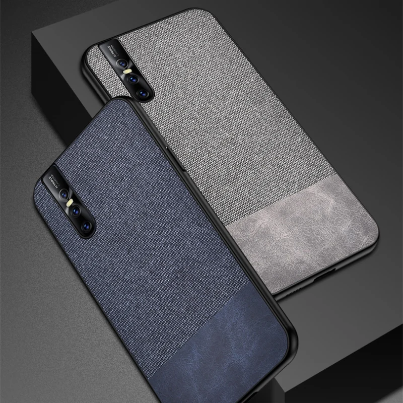 Fabric Case For VIVO V15 Pro Case Cloth Hard Back Cover For VIVO V15Pro V15 Pro Phone Case Soft Silicone Bumper Fundas