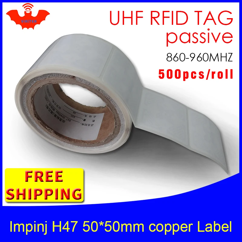Rfid-теги UHF стикер Impinj H47 для печати медные наклейки 915mhz868mhz 500 шт Дальний клей пассивный RFID этикетка
