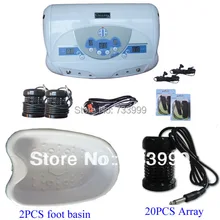 Двойной Детокс прибор спа для ног с MP3 плеер+ 20 шт. массивами+ 2 шт. ванна для ног, массажер для ног детоксикации через средства ухода за кожей стоп