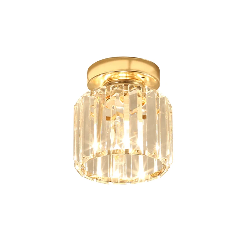Современный светодиодный хрустальный круглый квадратный потолочный светильник E14 Lig люстры потолочный светильник shts украшение для гостиной - Цвет корпуса: Round Gold