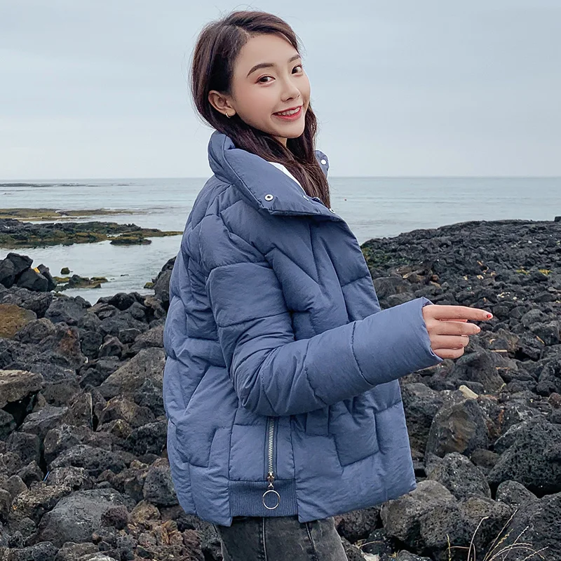 

Women winter short jacket Thick warm stand collar short parkas coat Soft winter jackets Casual sintepon outwear coat