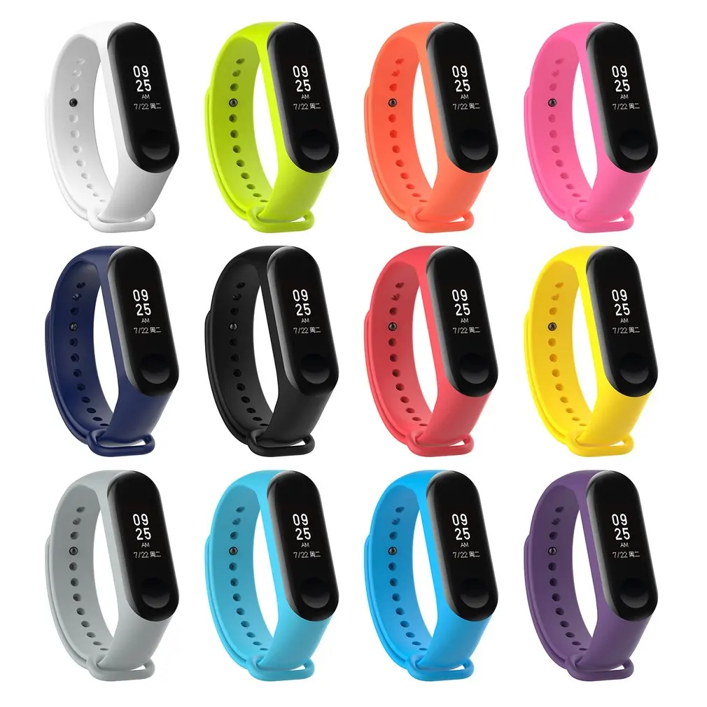 Силиконовый сменный ремешок для часов Xiaomi Mi Band 3 браслет ремешки аксессуары