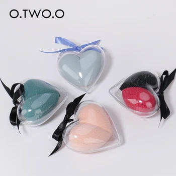 

O.TWO.O 2pcs/set Cosmetic Puff Powder Puff Smooth Women's Makeup Foundation Sponge Make Up Tools Accessories Heart-Shape Box