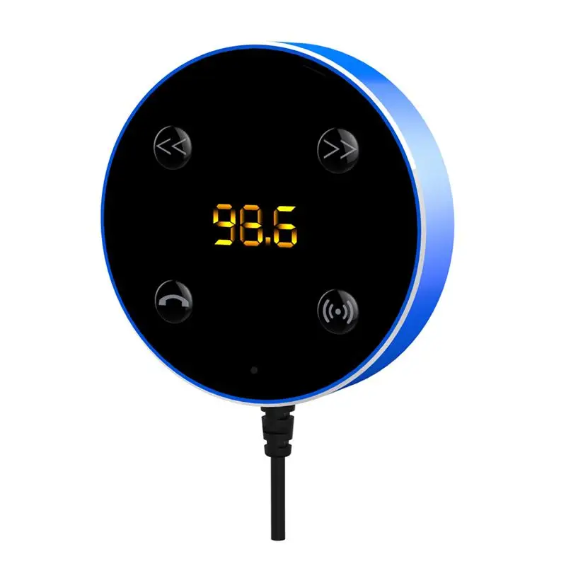 2 in 1 Auto Blue-tooth Wireless FM Transmitter MP3 Hands Free Dual USB Car Charger Adapter (Blue) |