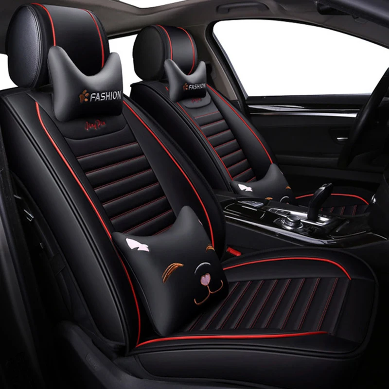 WLMWL Universal Leather Car seat cover for Peugeot all models 206 307