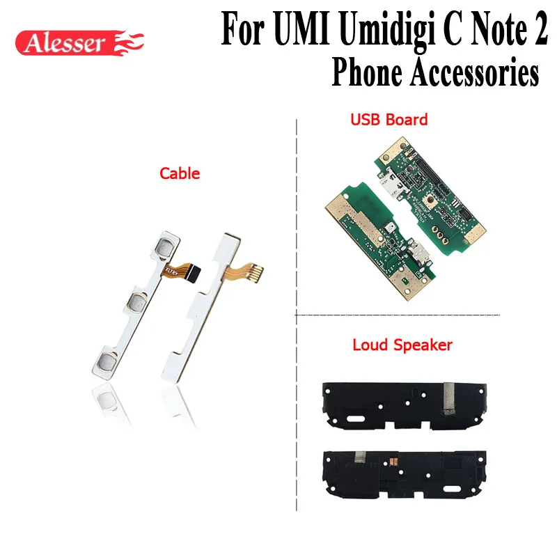 

Alesser For UMI Umidigi C Note 2 Power Button Volume Key Flex Cable USB Plug Charge Board Loud Speaker For UMI Umidigi C Note 2