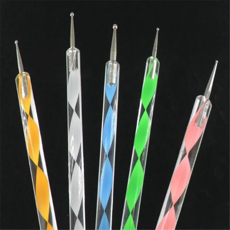 

2019 HOT Nail Dotting Pen Set Nail Art practical Tool Dot kit Acrylic Handle Dotter 5pcs set dots for manicure rhinestone picker
