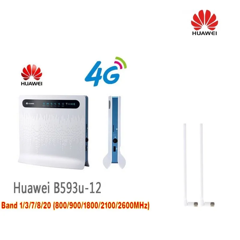 Huawei B593u-12 разблокированный 4G LTE CPE промышленный Wi-Fi роутер(T логотип) плюс 2 шт B593 антенна