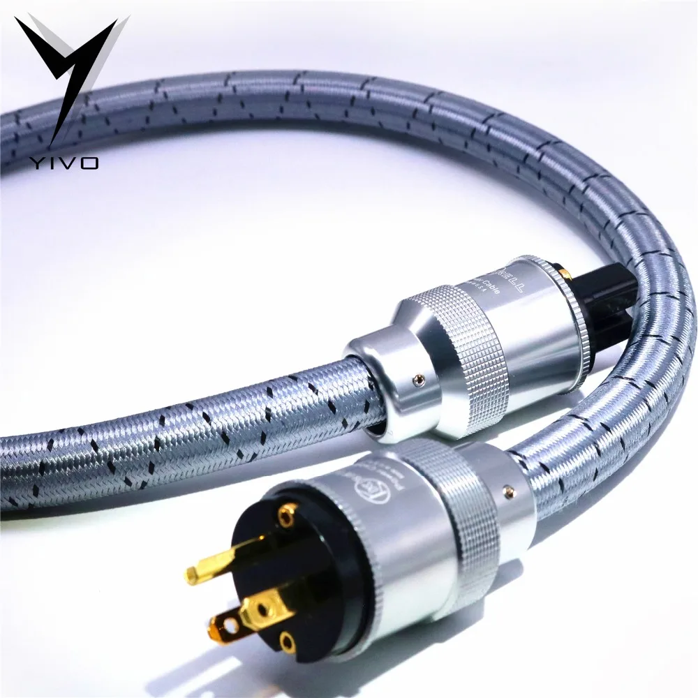 0,5 м ~ 5 м Hi-End США ЕС IEC AC plug OFC мощность кабель усилитель CD 15A amp экранирующая оплётка поу кабели электрическая линия провода шнур