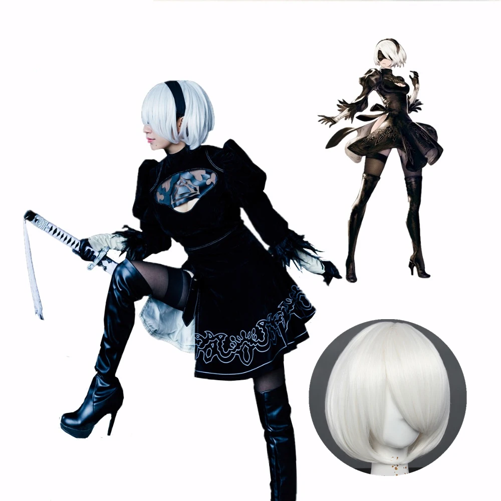 Костюм для косплея NieR Automata YoRHa № 2 Тип B костюмы платье и парик Индивидуальный