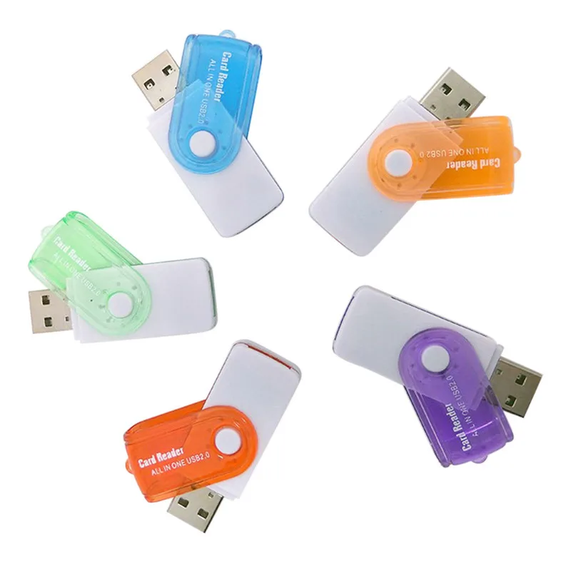 1 шт. все в одном USB 2 0 считыватель смарт-карт SD/MMC/TF/Micro MS M2 кардридер 4 слота для карт