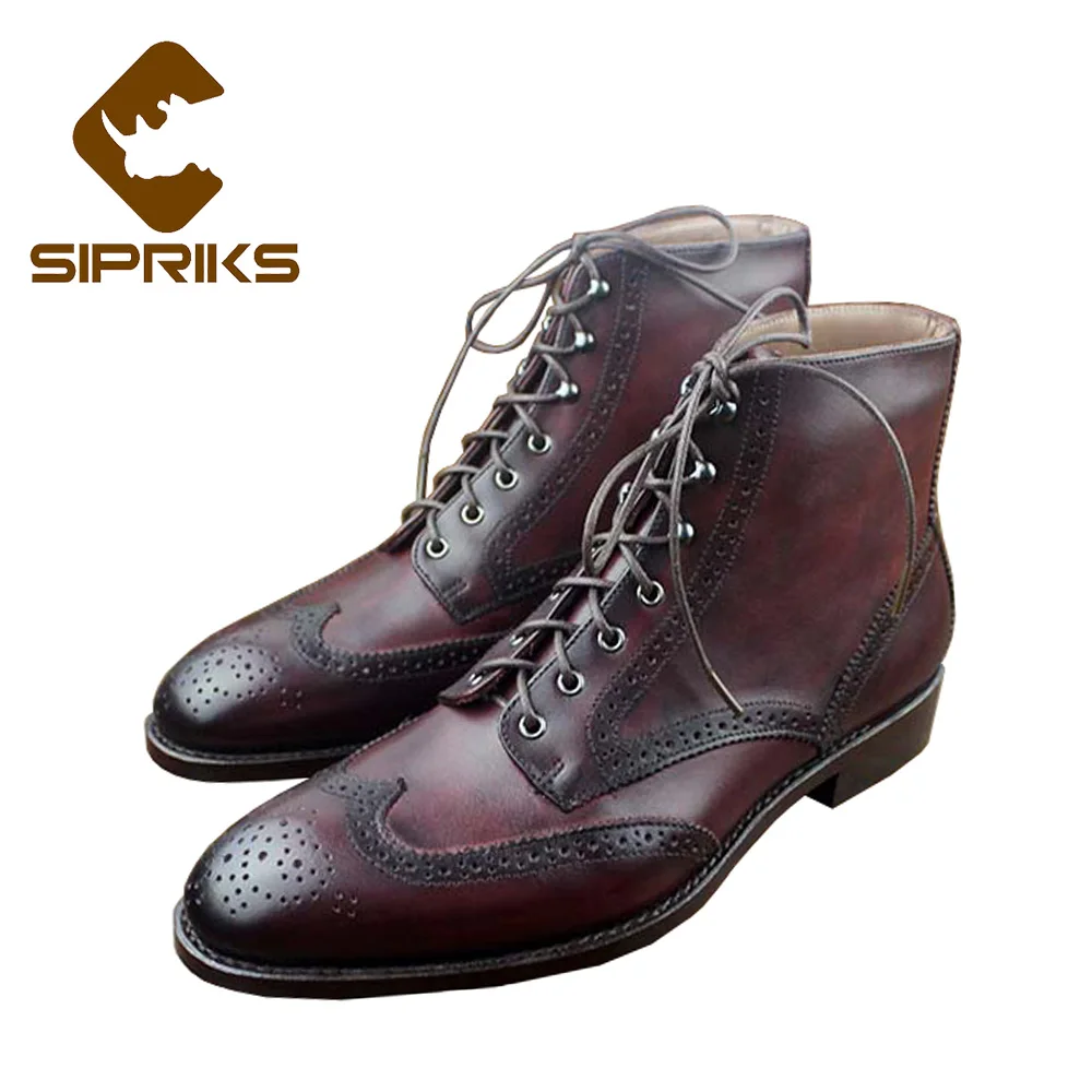 mens burgundy dress boots