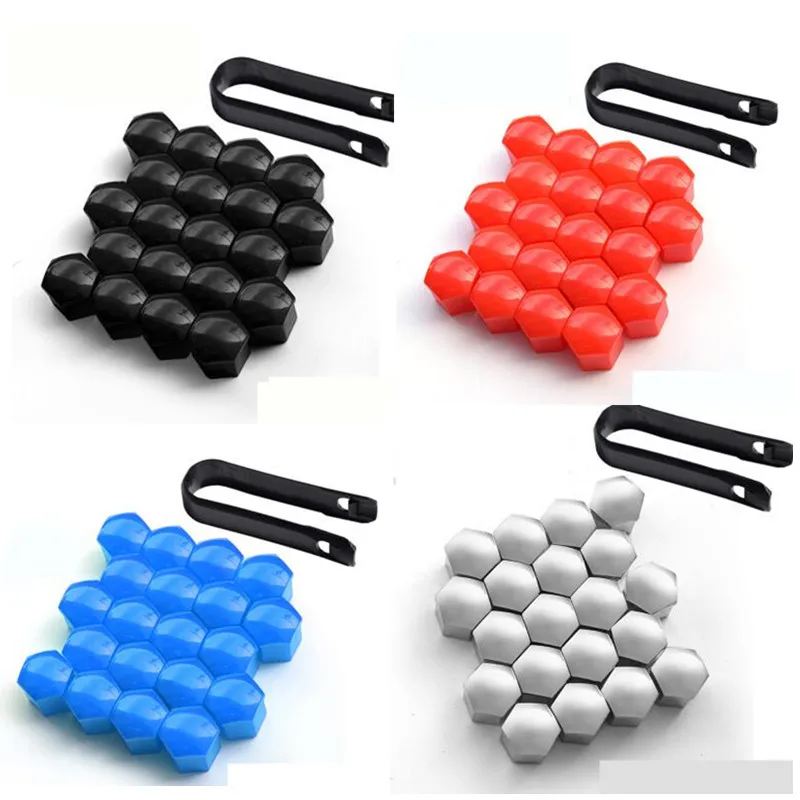 

20pcs/lot 17mm Hexagon Bolt Wheel Lug Nut Center Cover Caps + Removal Tool for Audi A4 Q5 VW Jetta Golf Skoda SEAT 321601173A