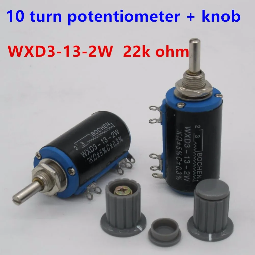 2 шт. потенциометр с 10 вращающимися кольцами 22k Ом|potentiometer 10|potentiometer knobpotentiometer multiturn