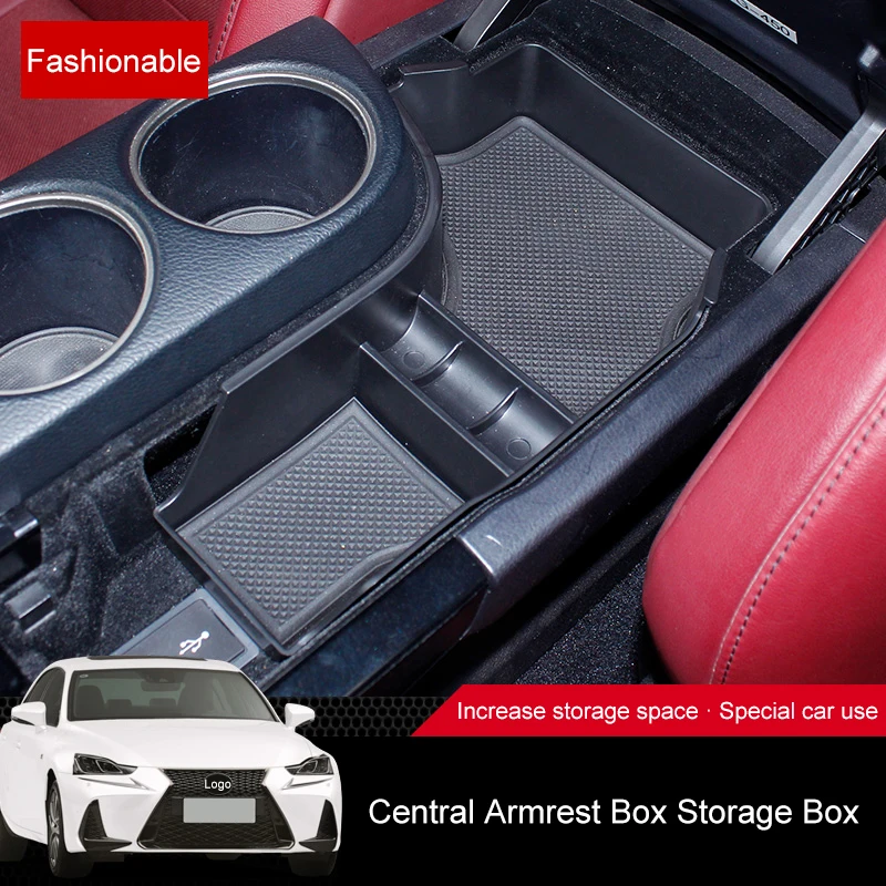 

QHCP ABS Center Console Trays Container Box Armrest Storage Case Tray Stowing Tidying Accessories For Lexus IS200T 250 300 GS300
